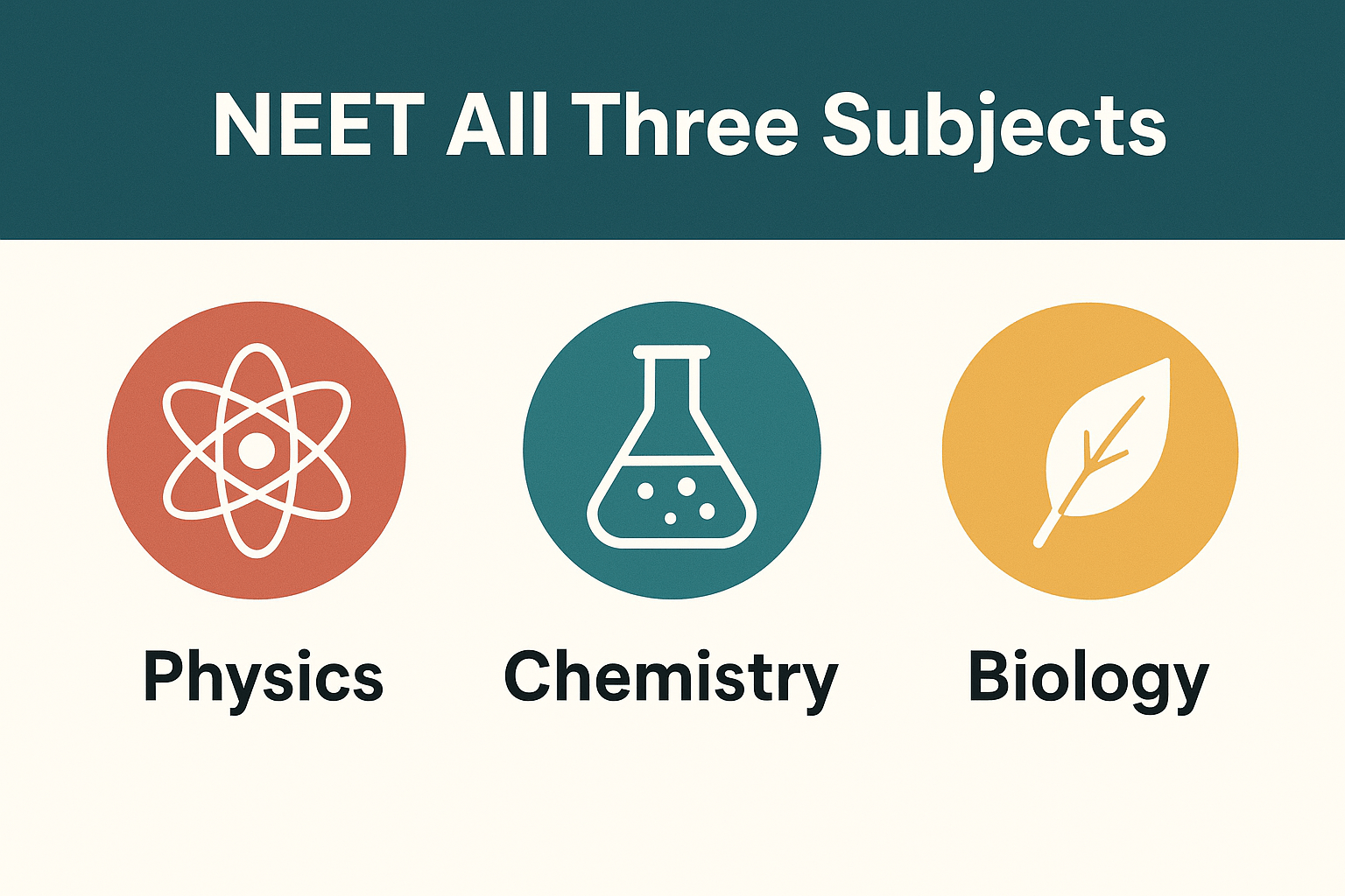 NEET Exam all three subjects like physics chemistry biology